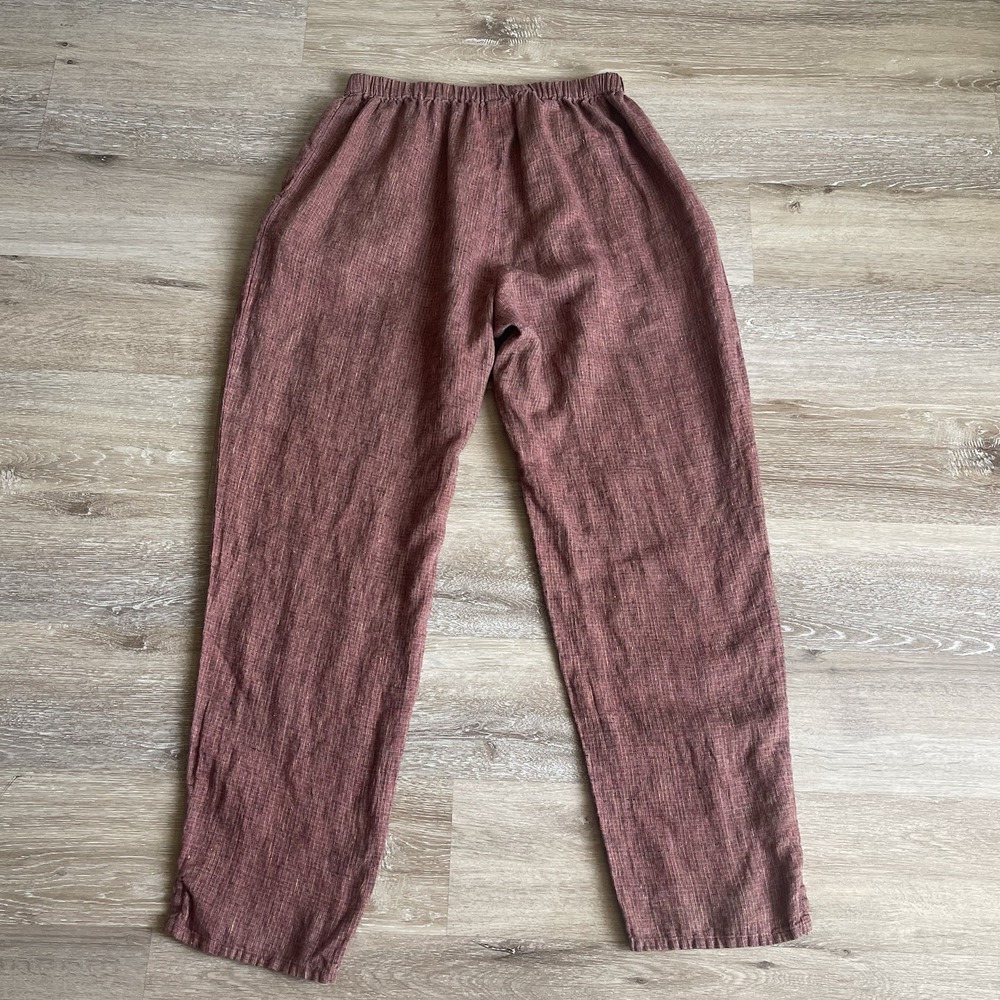 Flax Cropped Linen Pants in Dusty Rose - Picture 9 of 9